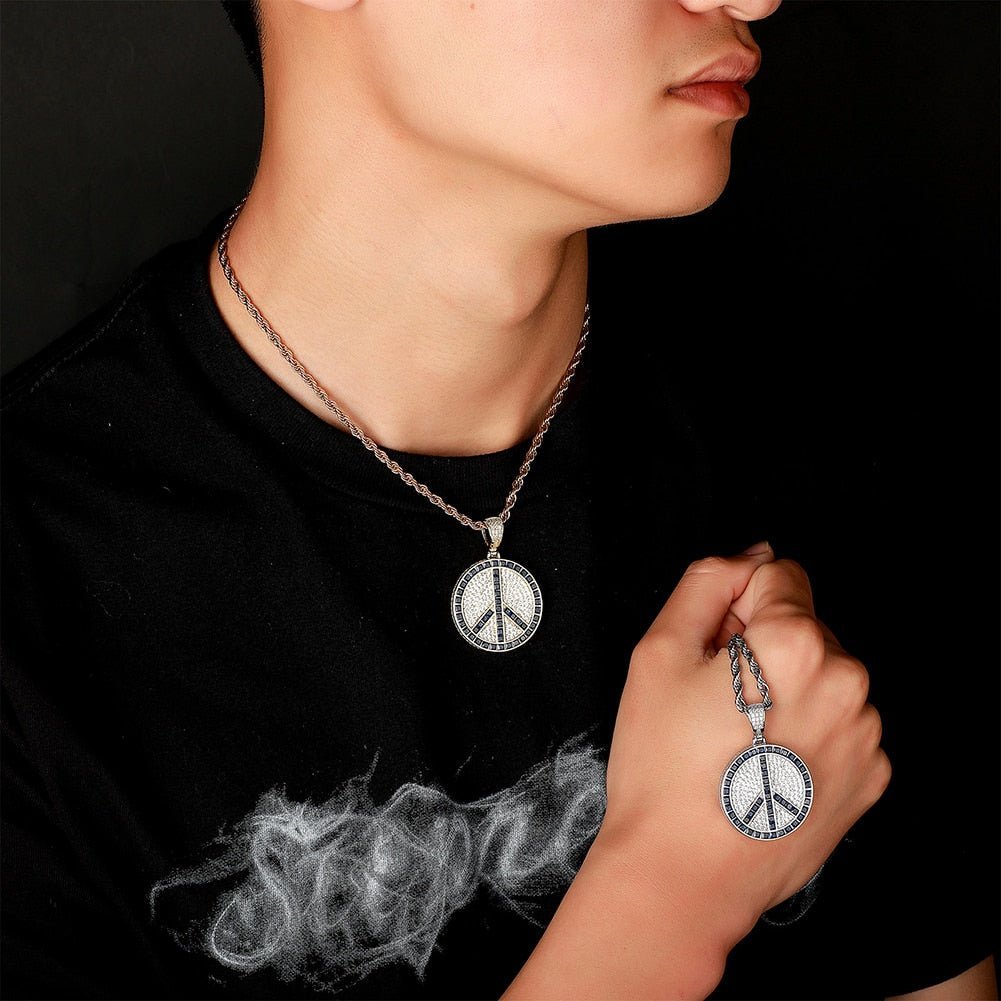 Peace Sign Pendant 14K - ICECI