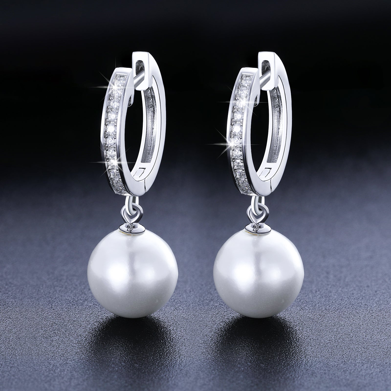 Pearl Drop Earrings 18K x Moissanite - ICECI