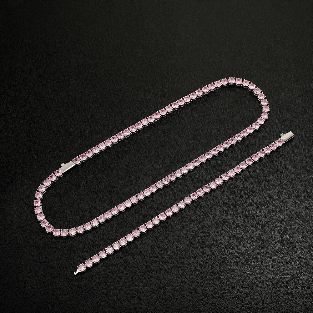 Pink Tennis Chain 14K - ICECI