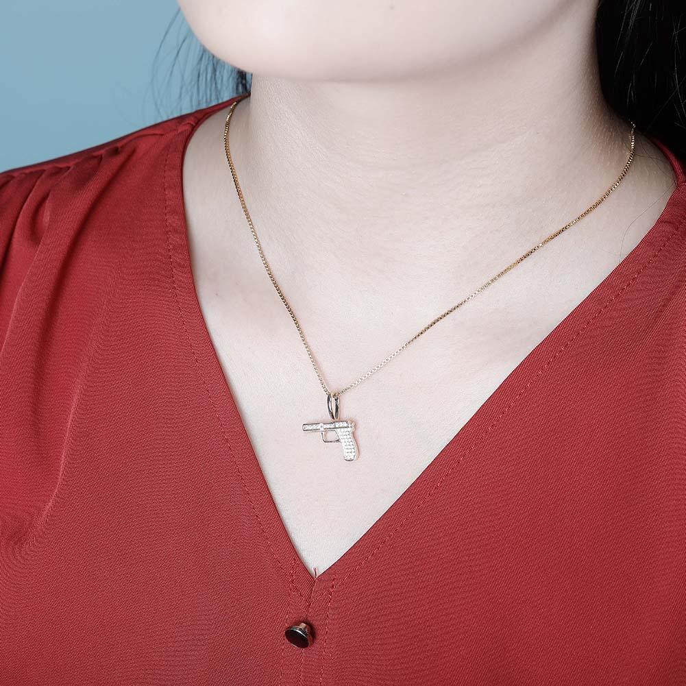 Pistol Pendant 14K x Sterling Silver - ICECI
