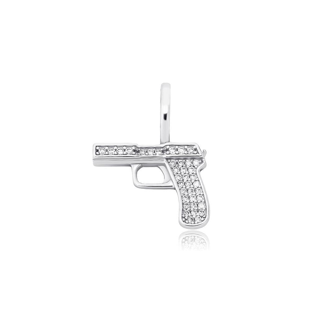 Pistol Pendant 14K x Sterling Silver - ICECI