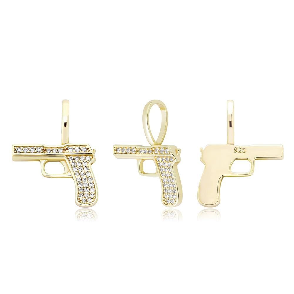 Pistol Pendant 14K x Sterling Silver - ICECI