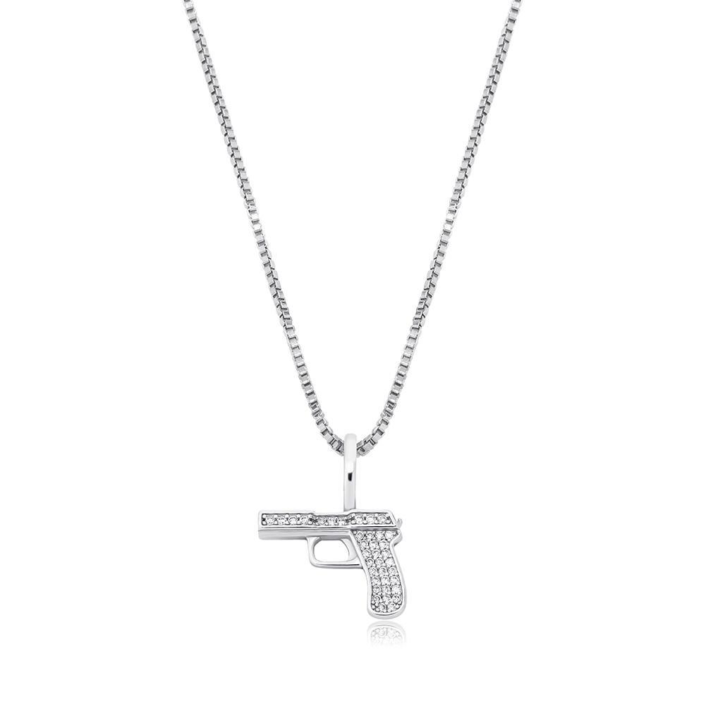 Pistol Pendant 14K x Sterling Silver - ICECI