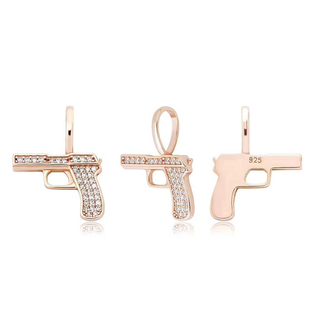 Pistol Pendant 14K x Sterling Silver - ICECI