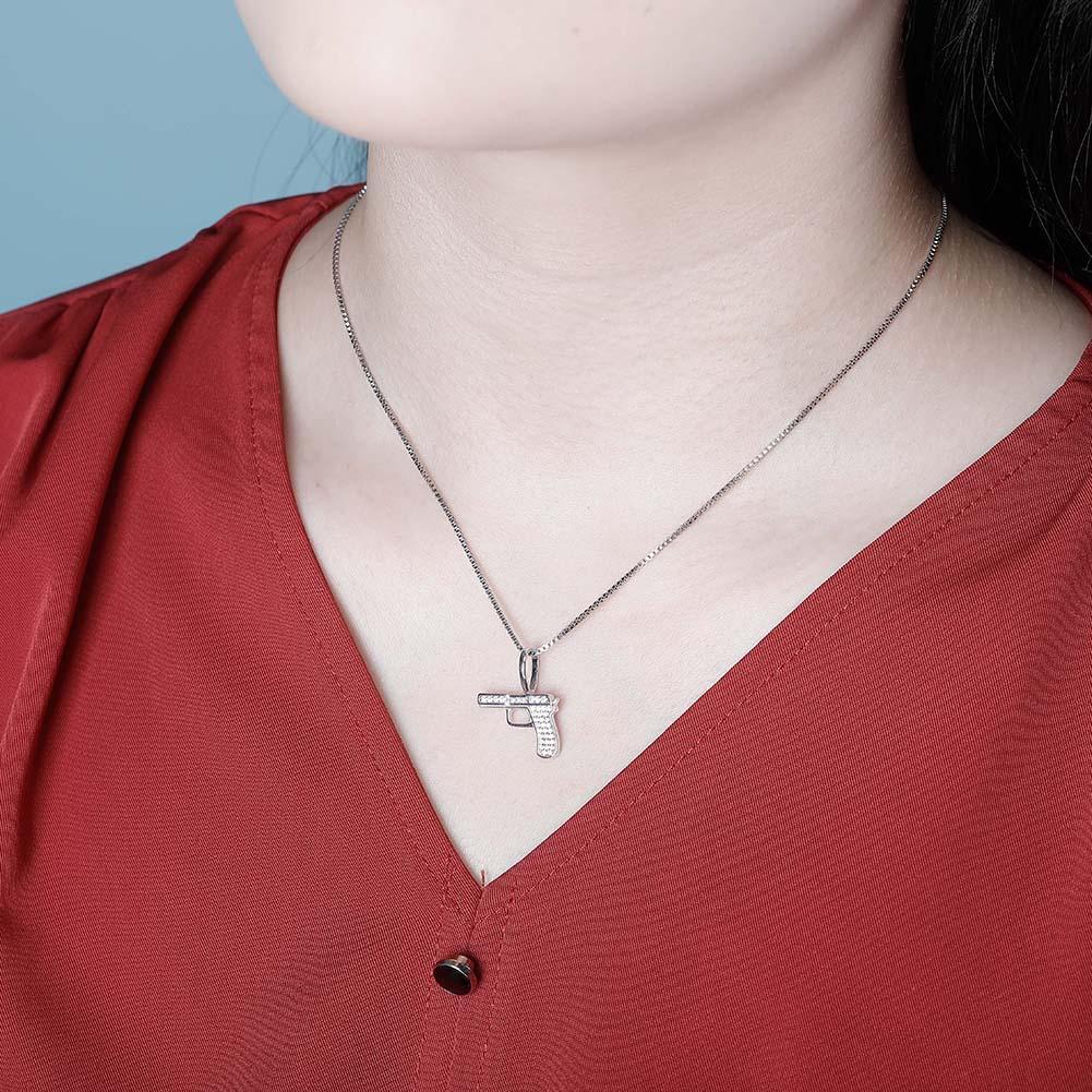 Pistol Pendant 14K x Sterling Silver - ICECI