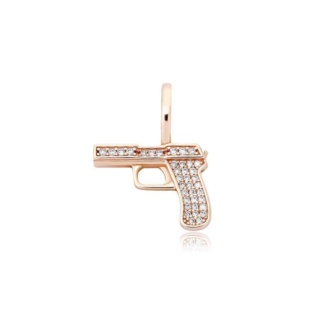 Pistol Pendant 14K x Sterling Silver - ICECI
