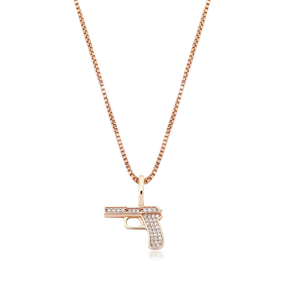 Pistol Pendant 14K x Sterling Silver - ICECI