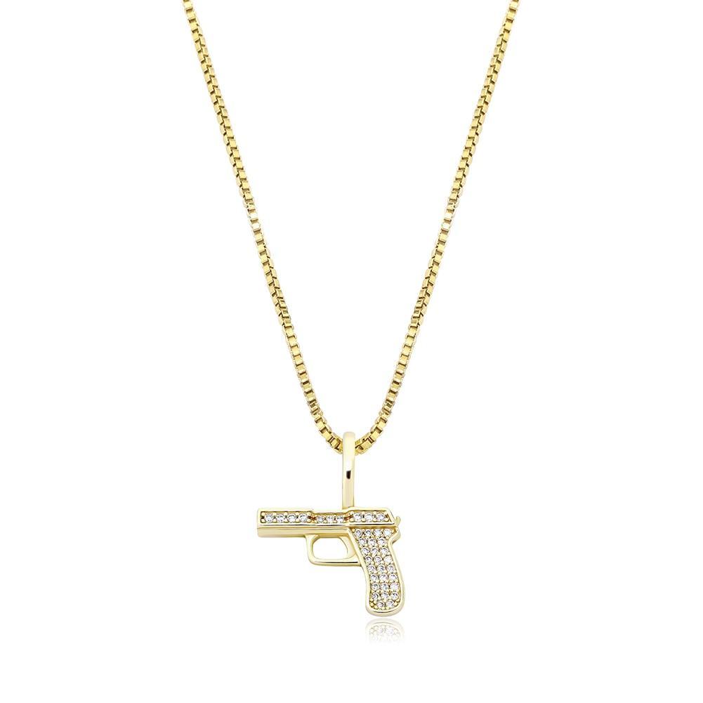 Pistol Pendant 14K x Sterling Silver - ICECI