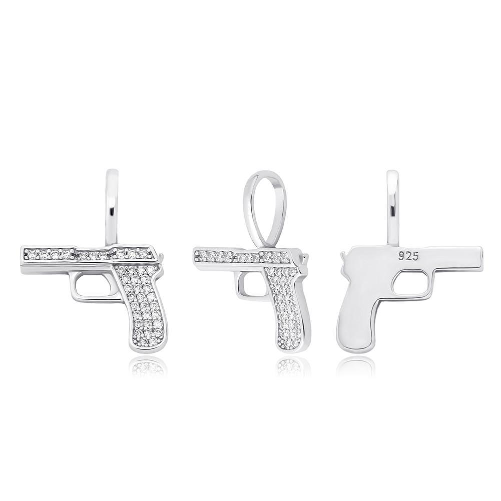 Pistol Pendant 14K x Sterling Silver - ICECI