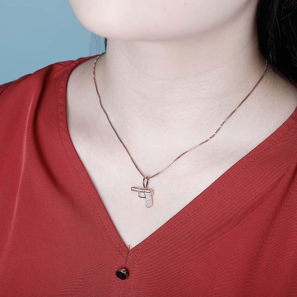 Pistol Pendant 14K x Sterling Silver - ICECI