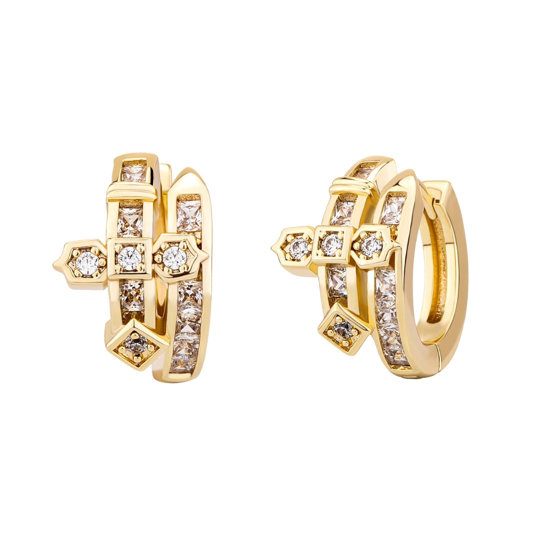 Punk Cross Hoop Earring 14K - ICECI