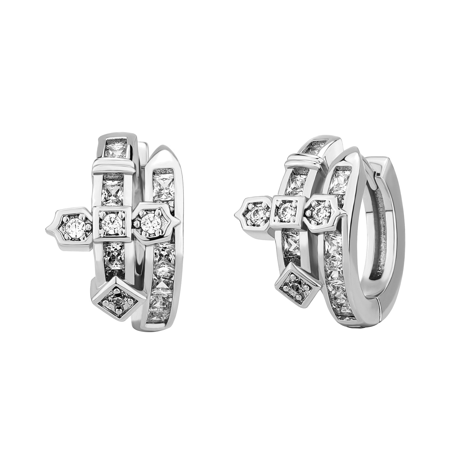 Punk Cross Hoop Earring 14K - ICECI