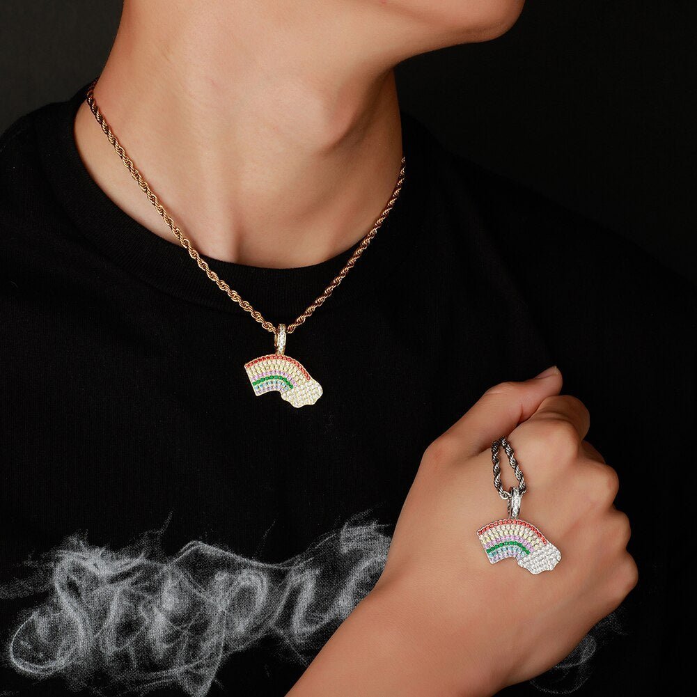Rainbow Cloud Pendant 14K - ICECI