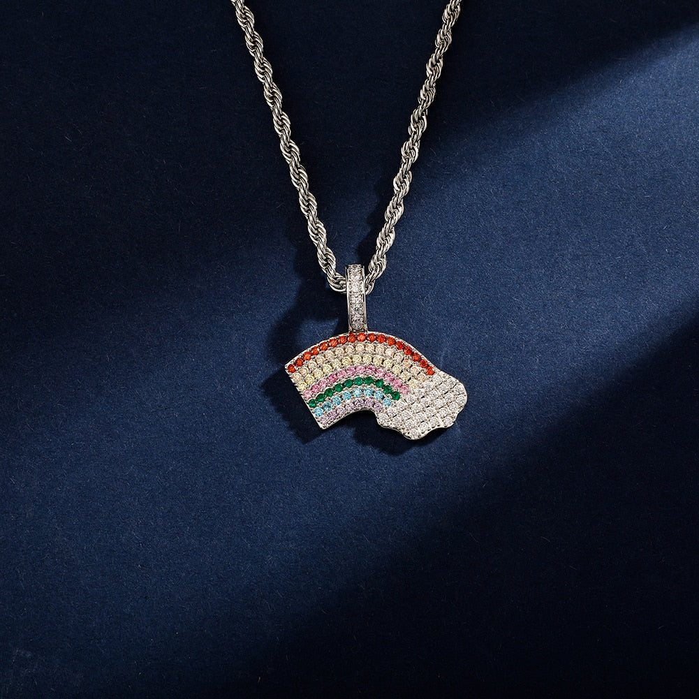 Rainbow Cloud Pendant 14K - ICECI