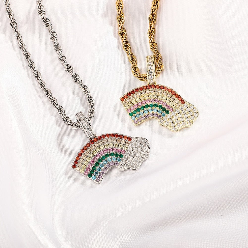Rainbow Cloud Pendant 14K - ICECI