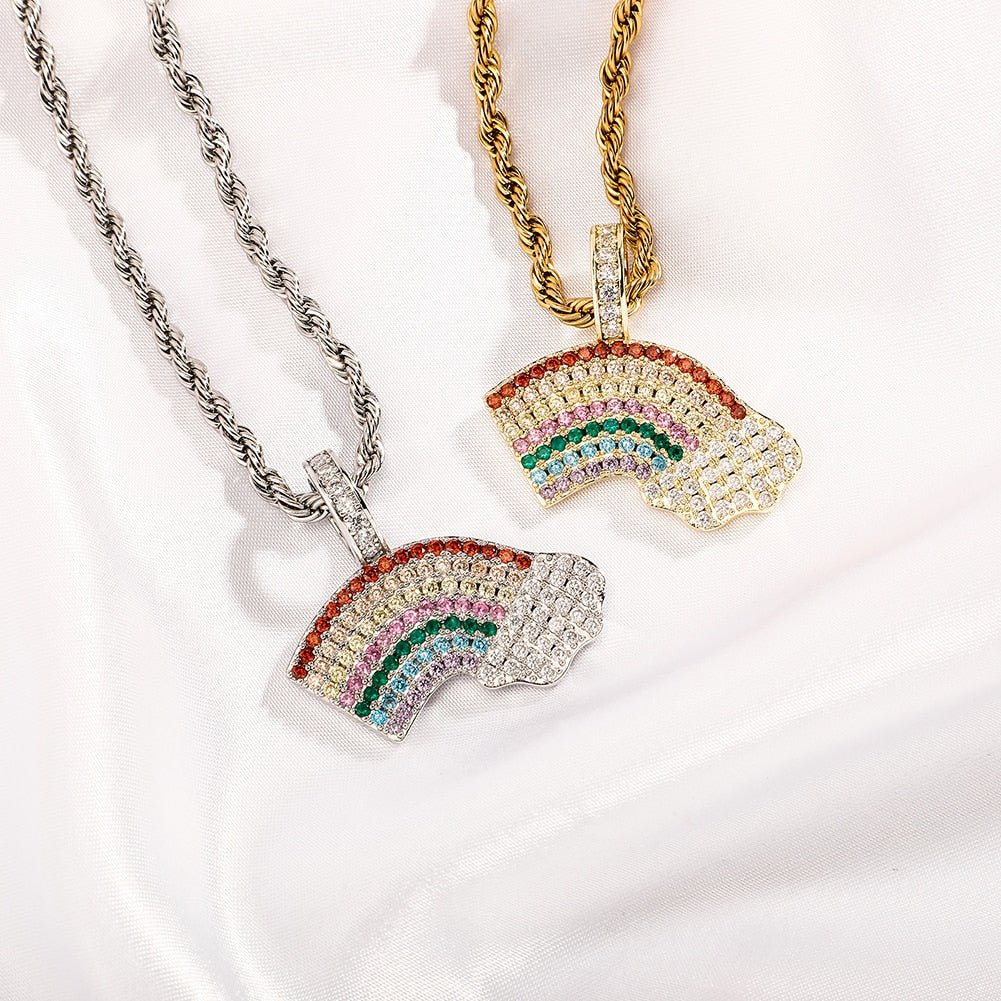 Rainbow Cloud Pendant 14K - ICECI