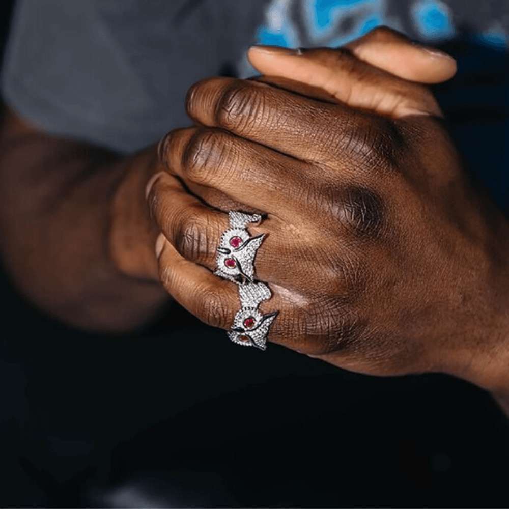 Red Eyes Owl Ring 14K - ICECI