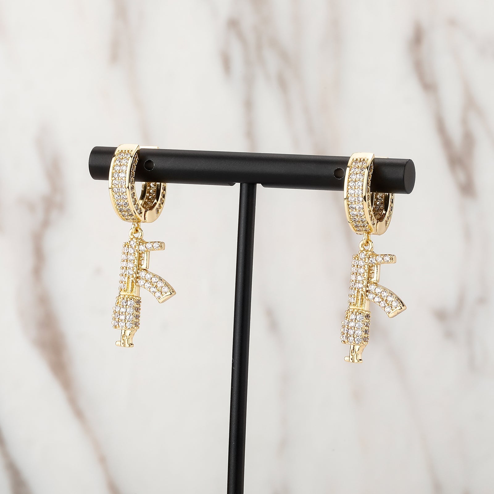 Rifle Drop Earrings 14K - ICECI