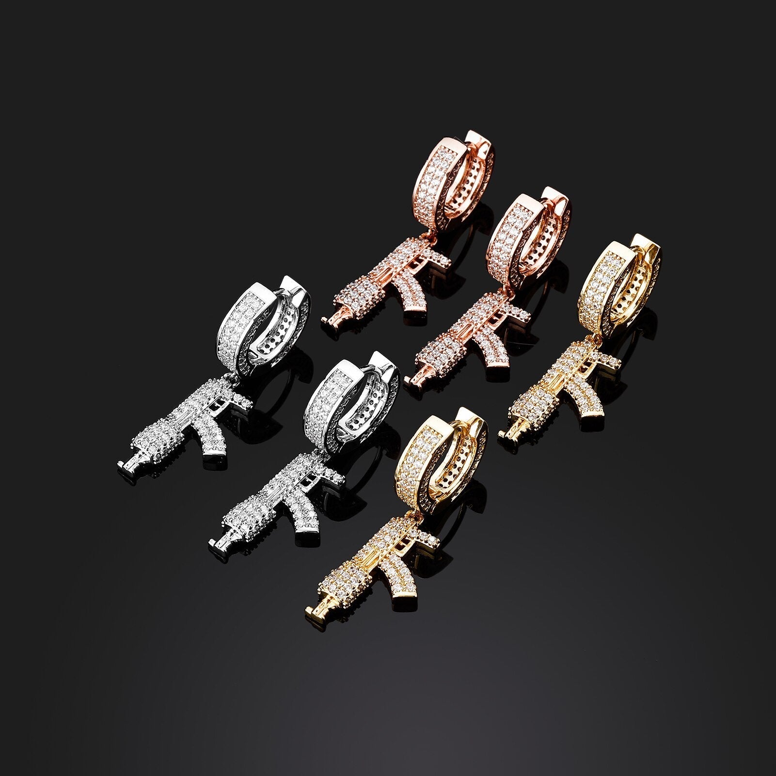 Rifle Drop Earrings 14K - ICECI