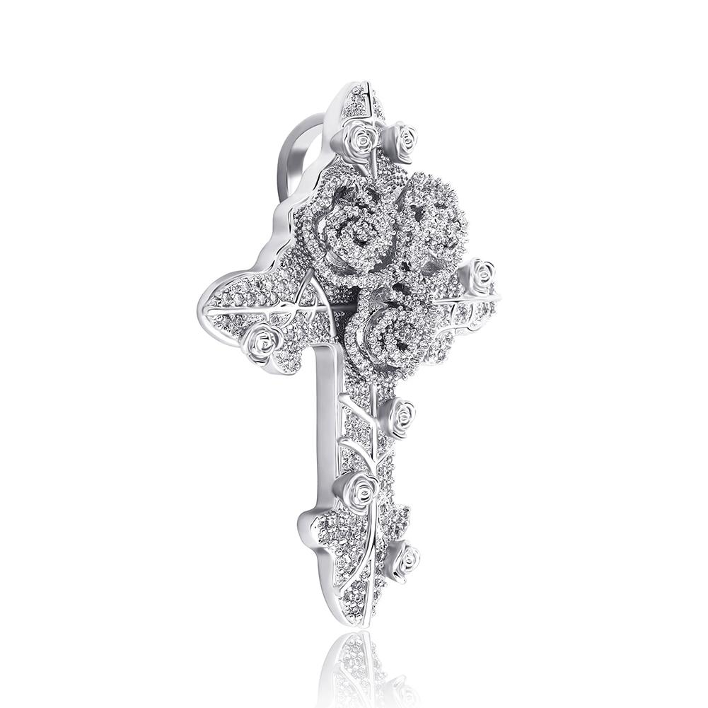 Rose Cross Pendant 14K - ICECI