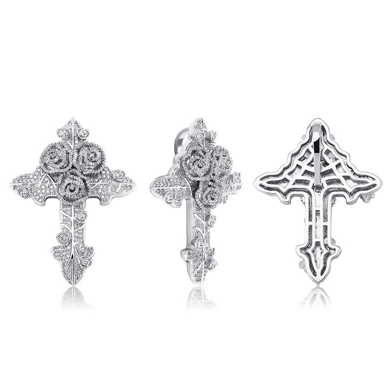 Rose Cross Pendant 14K - ICECI