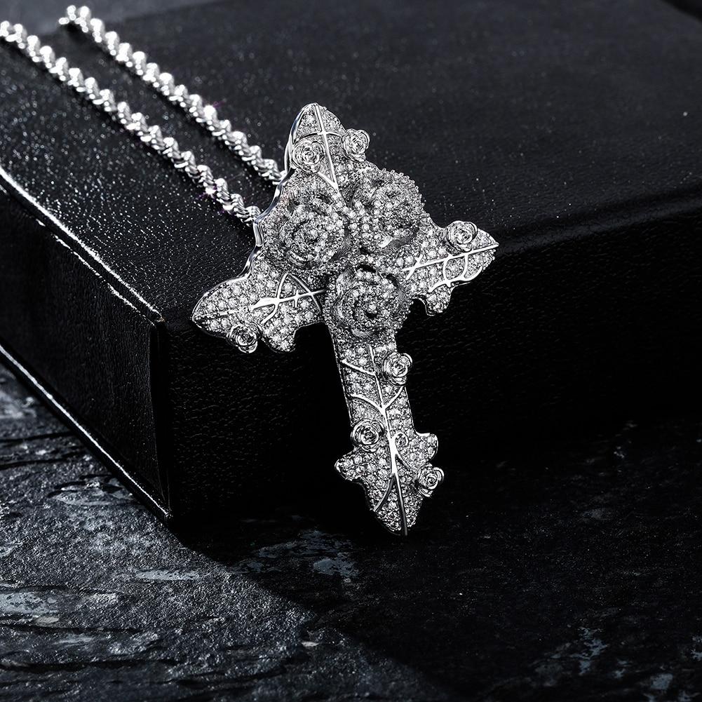 Rose Cross Pendant 14K - ICECI