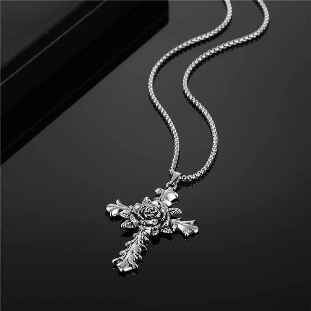Rose Cross Pendant - ICECI