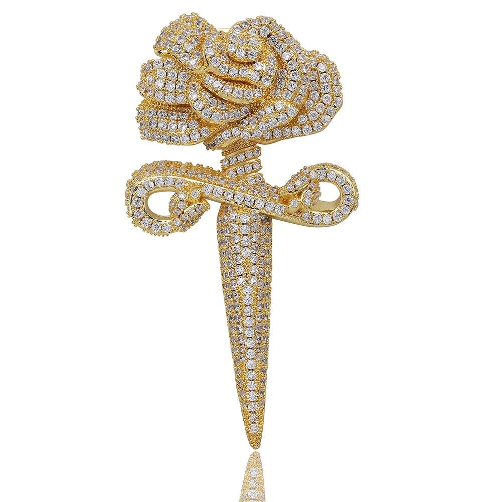 Rose Dagger Pendant 14K - ICECI