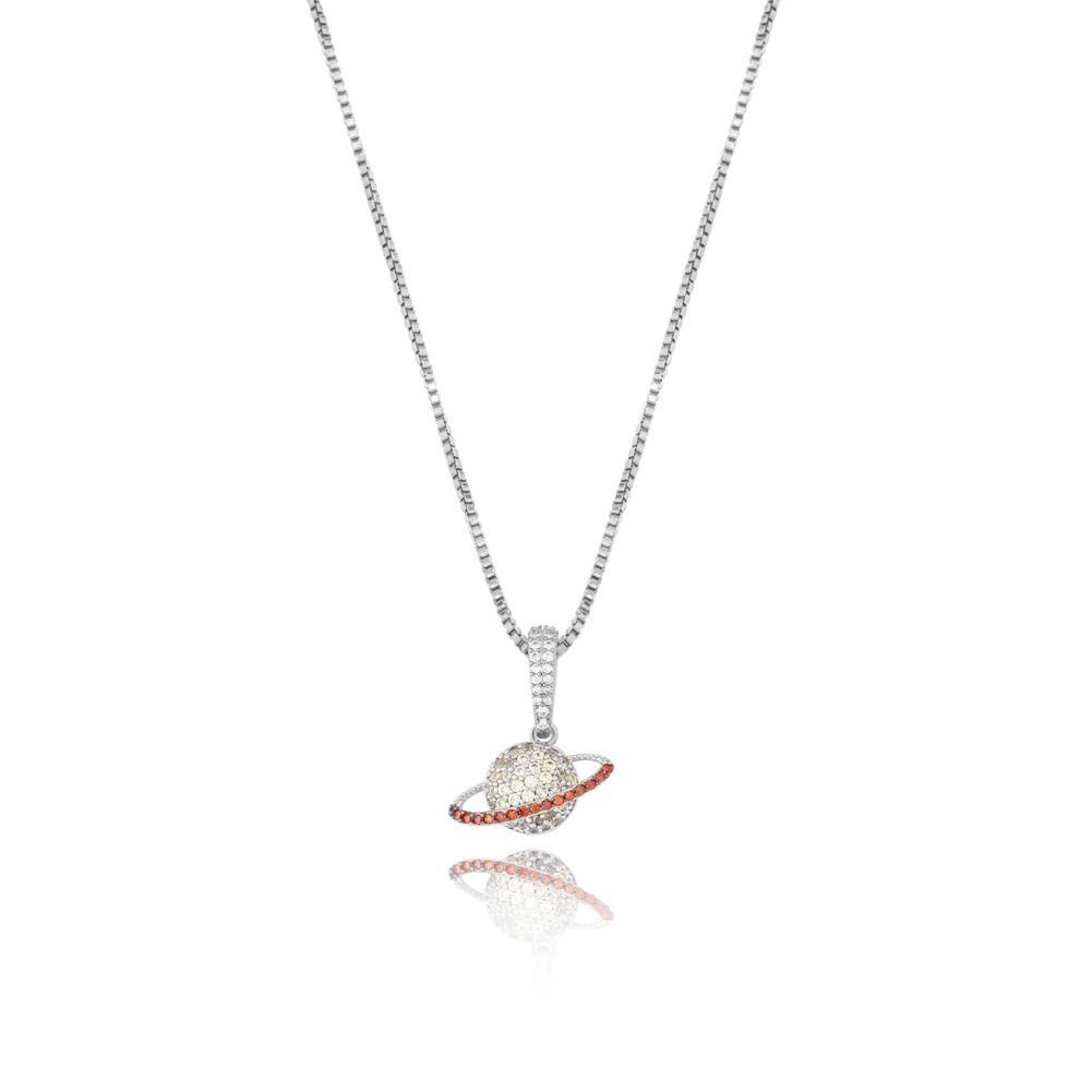 Saturn Pendant 14K x Sterling Silver - ICECI