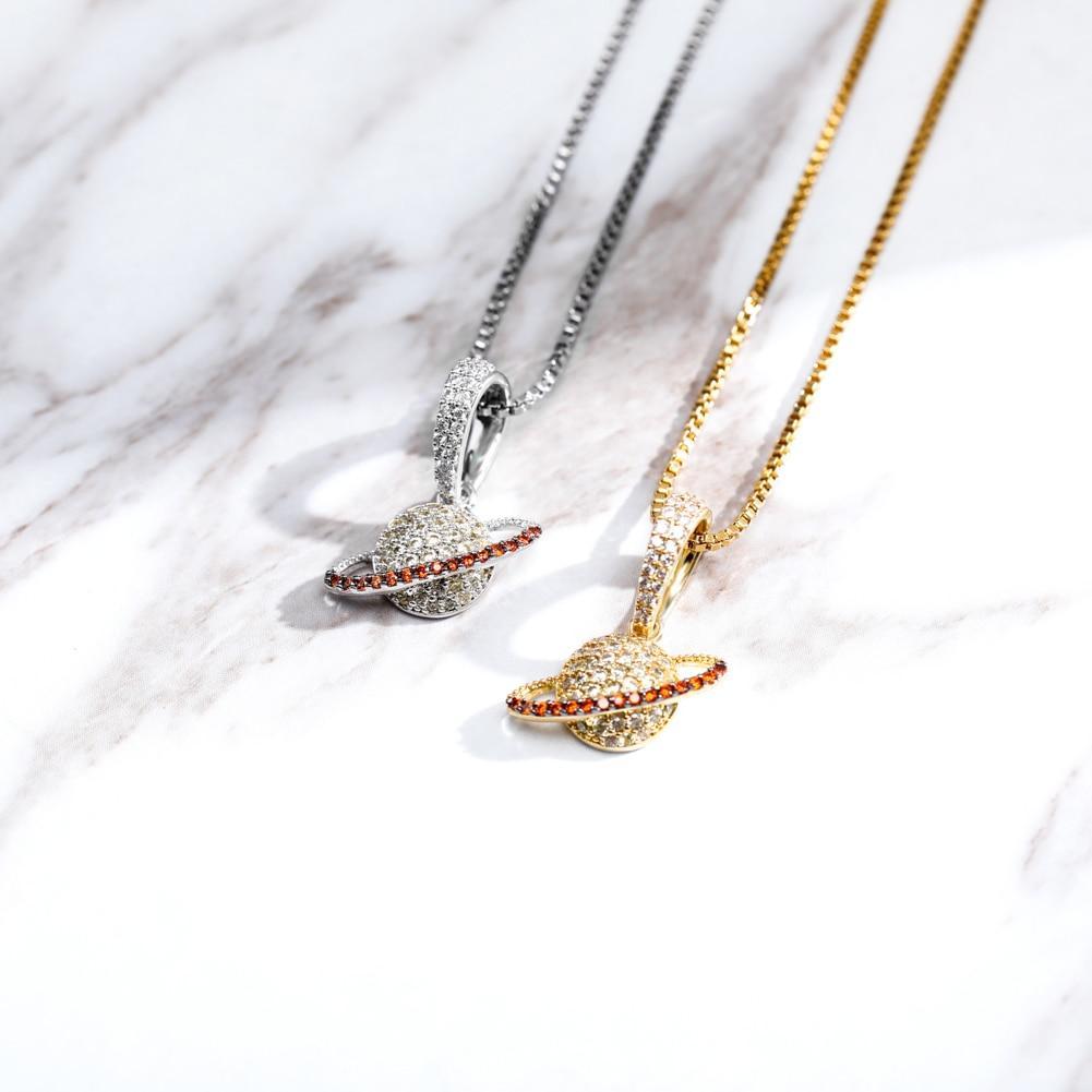 Saturn Pendant 14K x Sterling Silver - ICECI