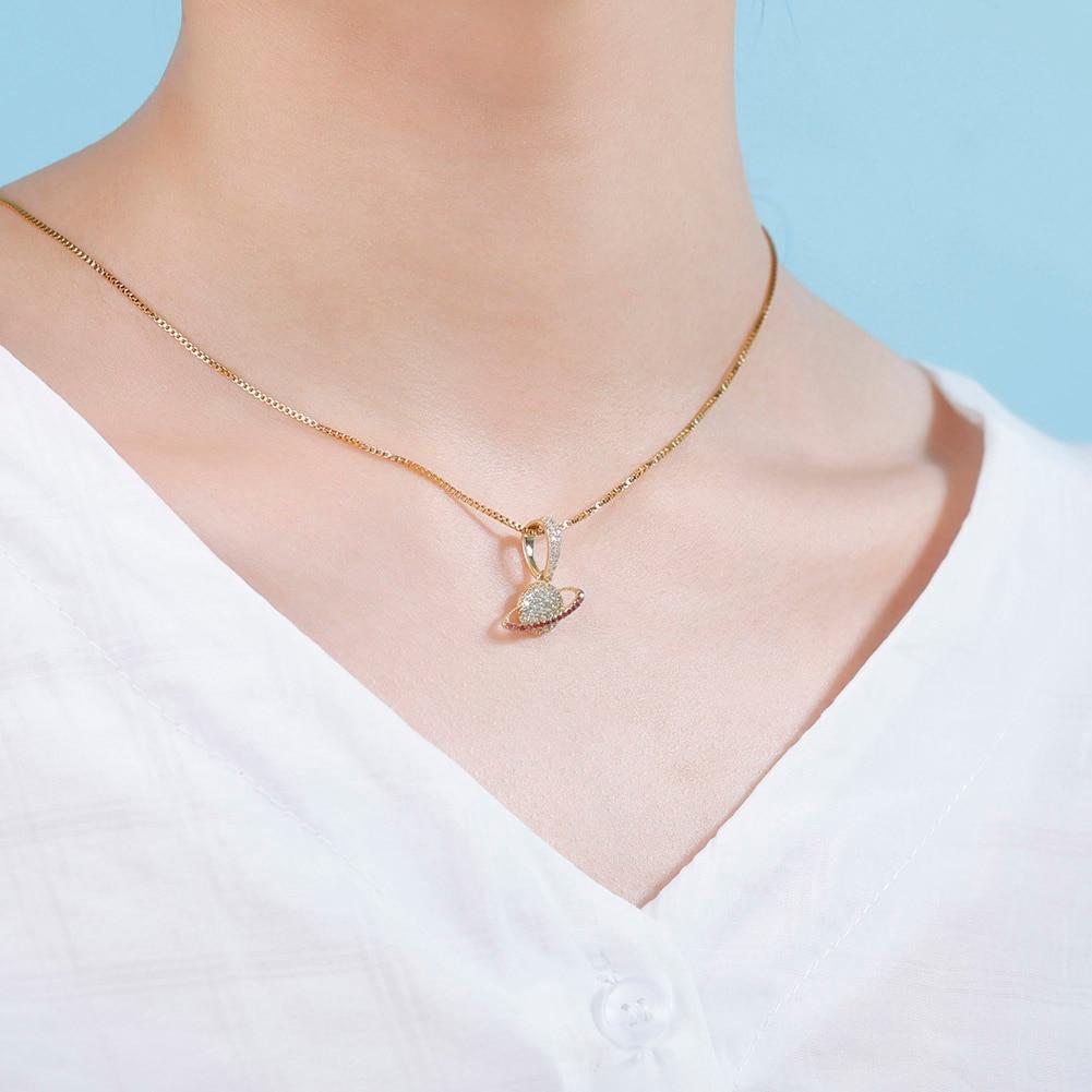 Saturn Pendant 14K x Sterling Silver - ICECI