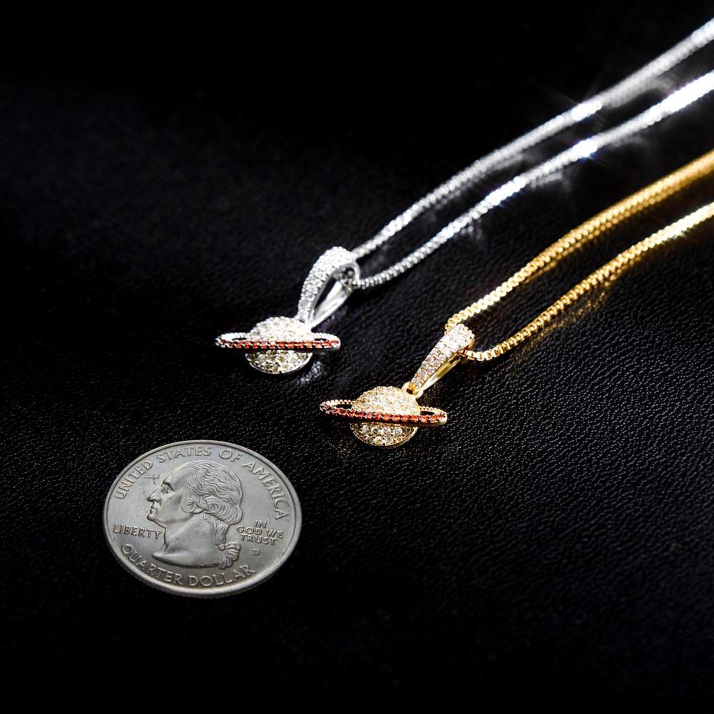 Saturn Pendant 14K x Sterling Silver - ICECI