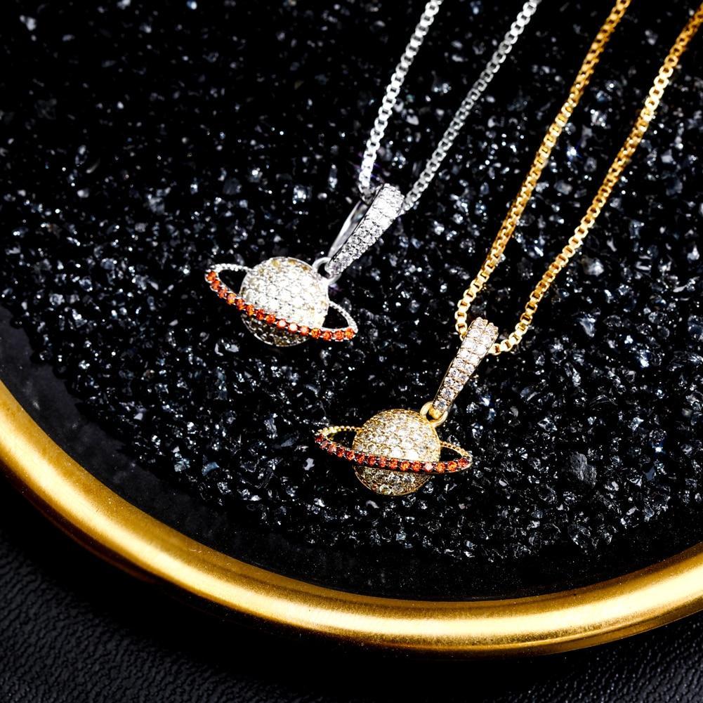 Saturn Pendant 14K x Sterling Silver - ICECI