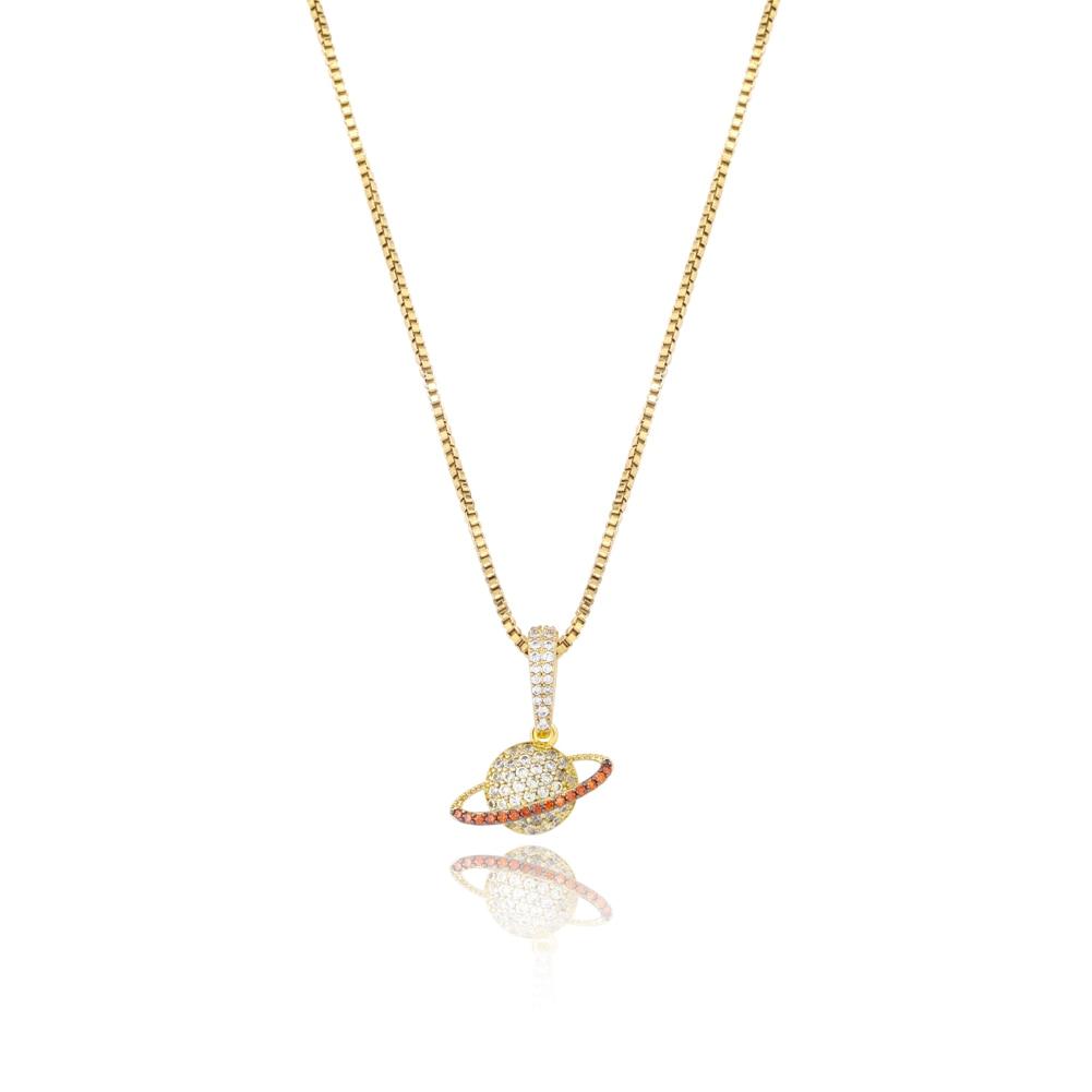 Saturn Pendant 14K x Sterling Silver - ICECI