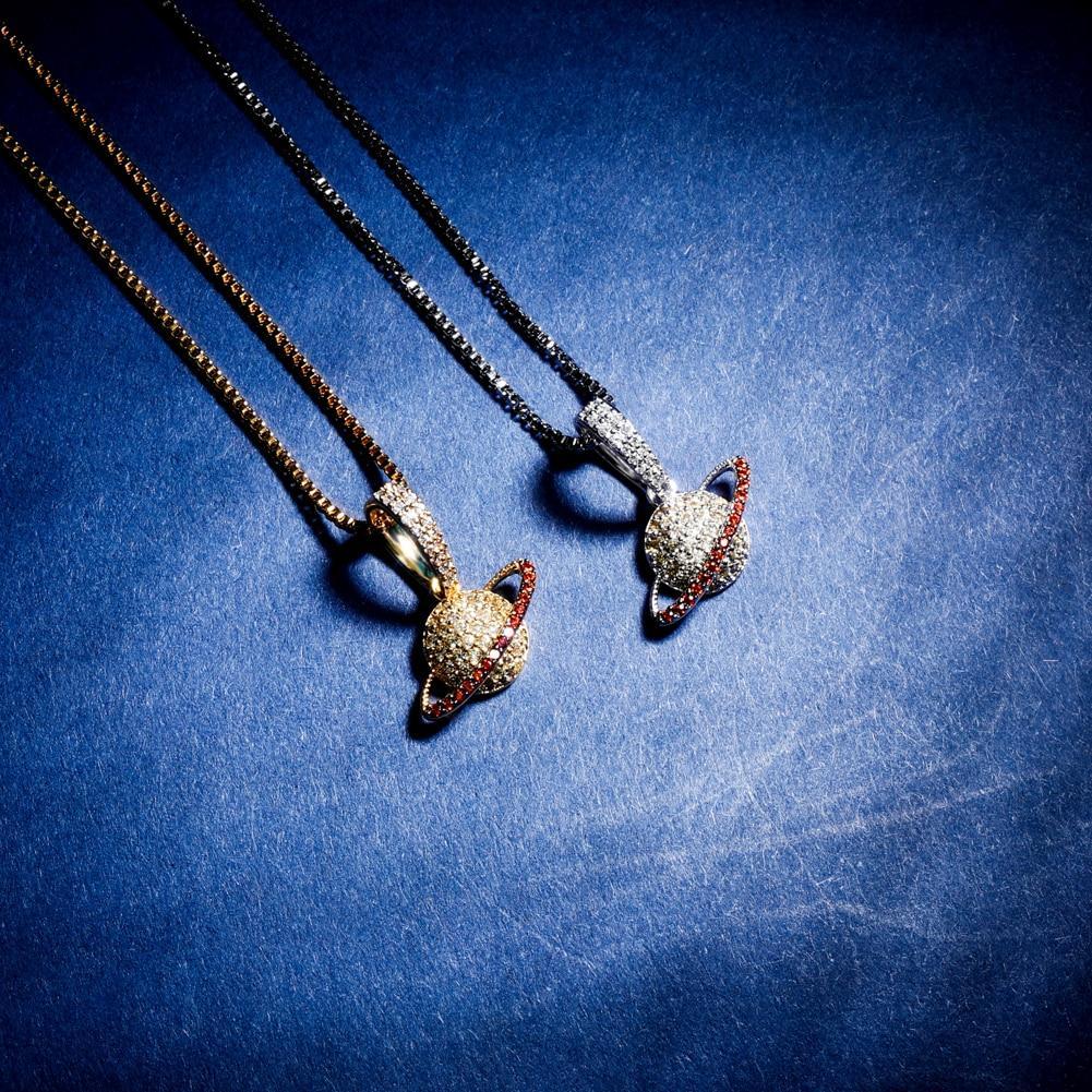 Saturn Pendant 14K x Sterling Silver - ICECI