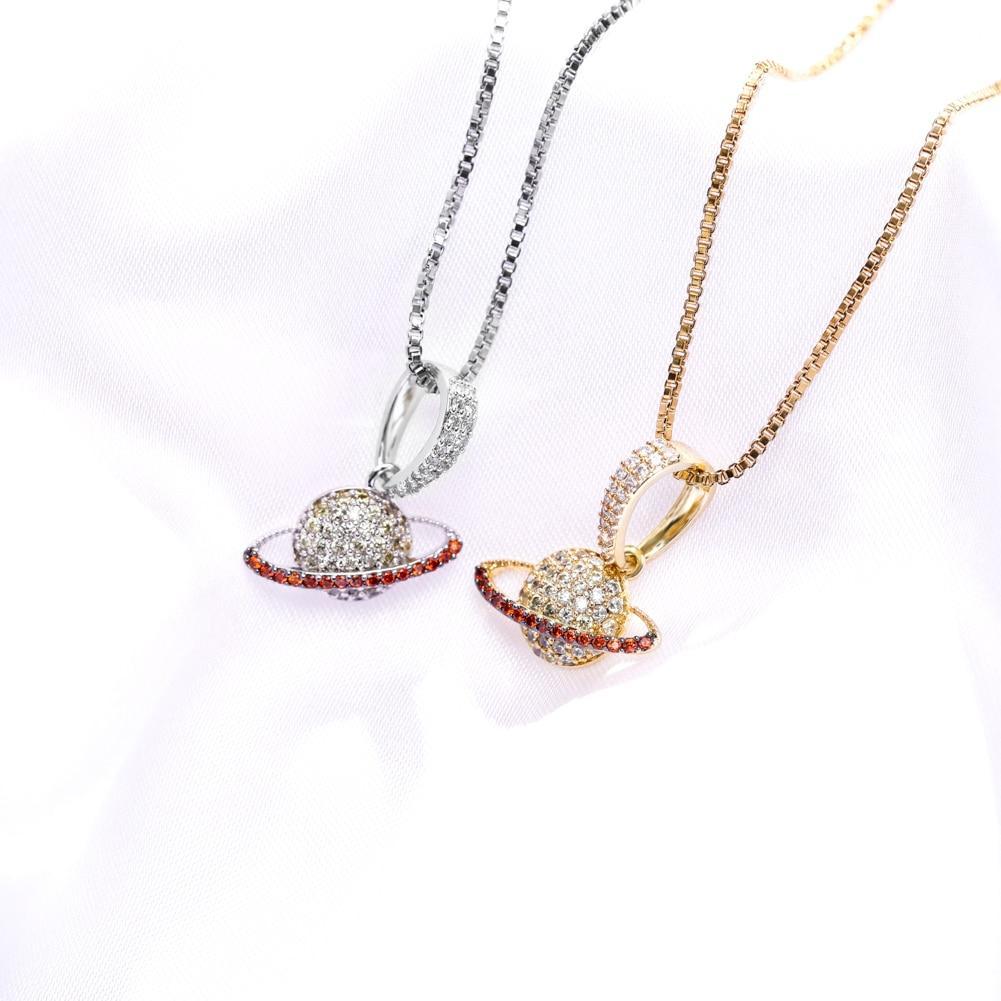 Saturn Pendant 14K x Sterling Silver - ICECI