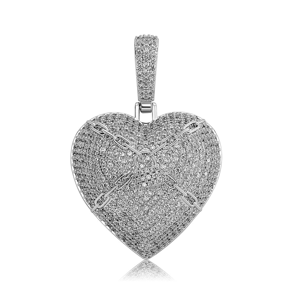 Seal Lock Love Heart Pendant 14K - ICECI