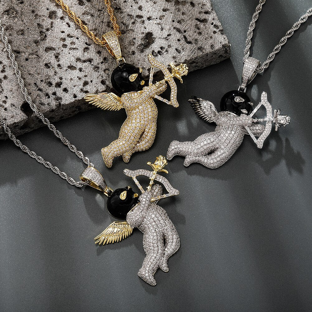 Ski Mask Angel Pendant 14K - ICECI