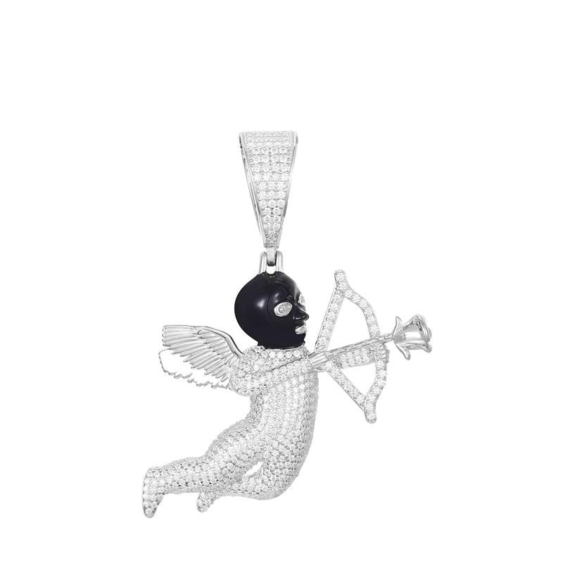 Ski Mask Angel Pendant 18K x Moissanite - ICECI