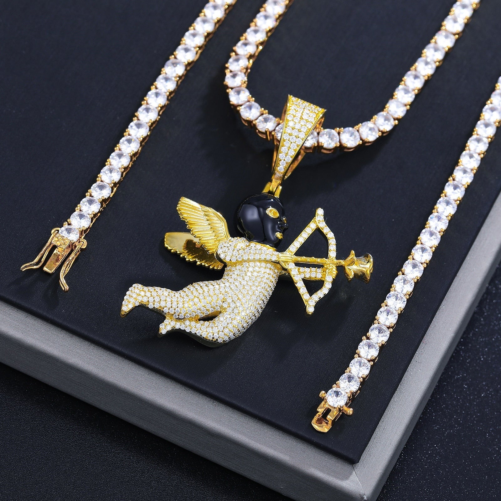 Ski Mask Angel Pendant 18K x Moissanite - ICECI
