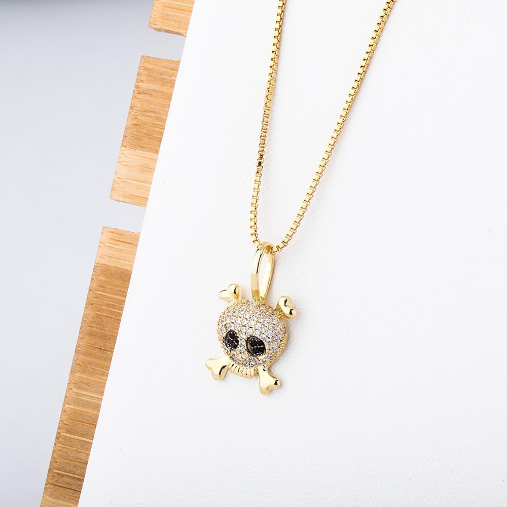 Skull Pendant 14K x Sterling Silver - ICECI