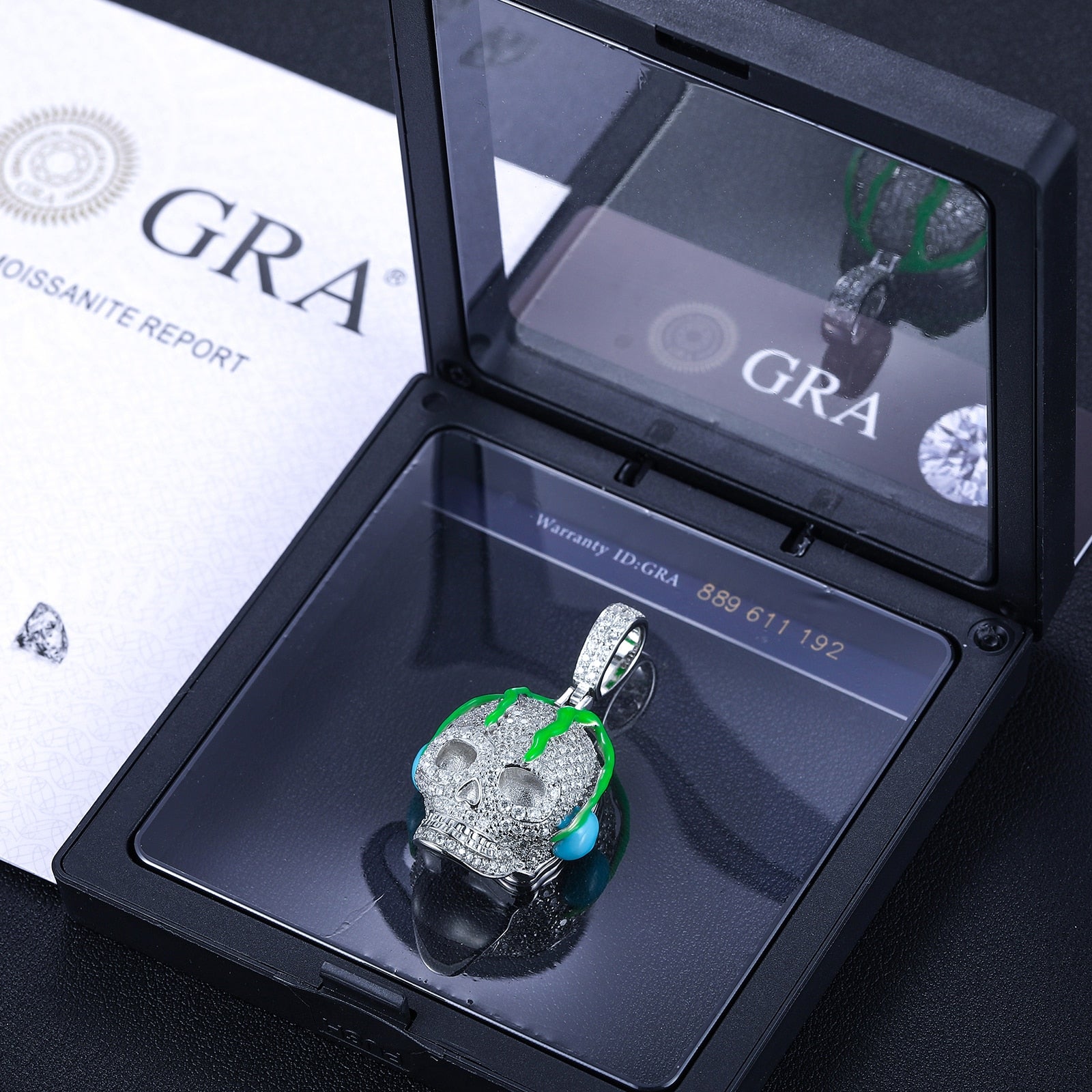Slime Skull Pendant 18K x Moissanite - ICECI