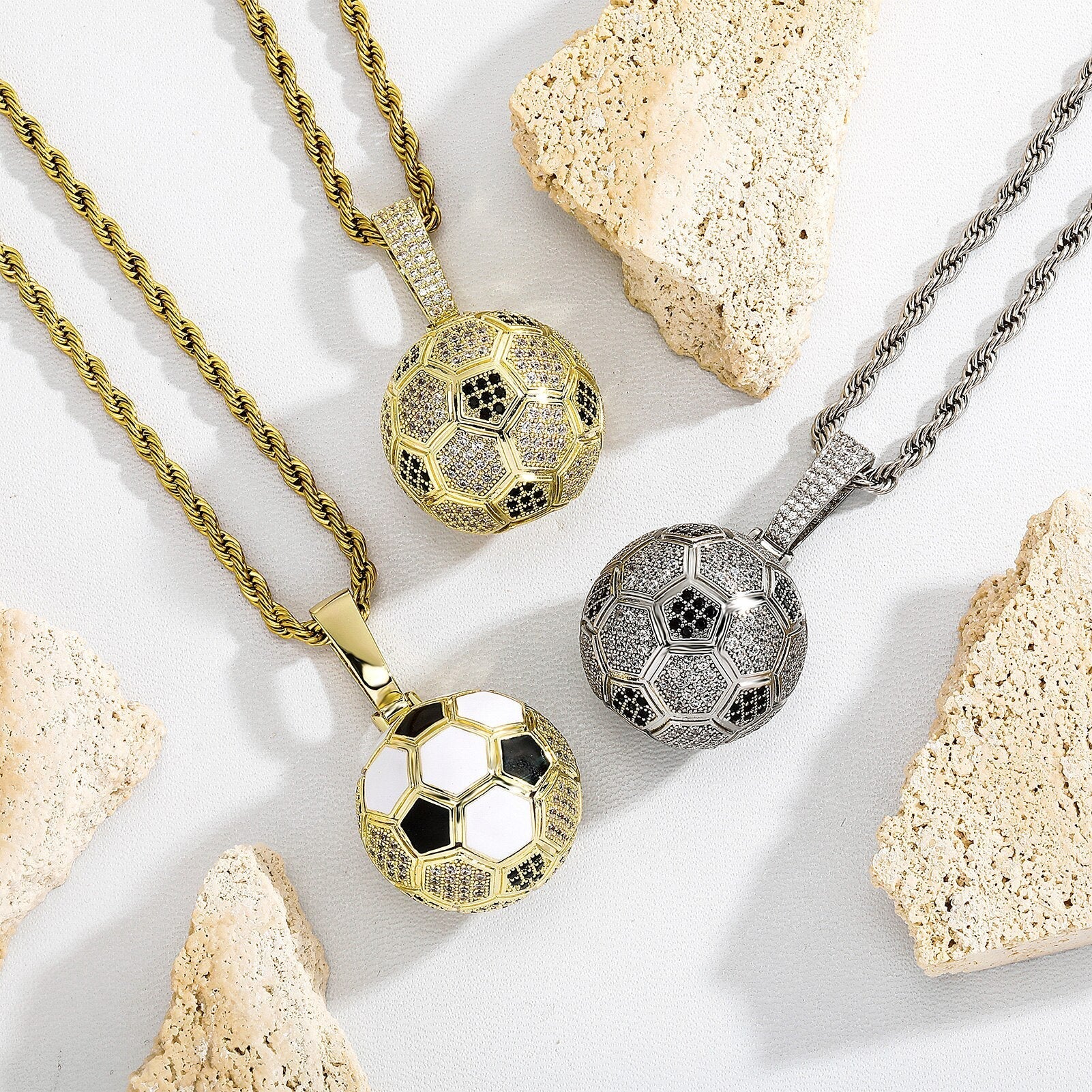 Soccer Ball Pendant 14K - ICECI