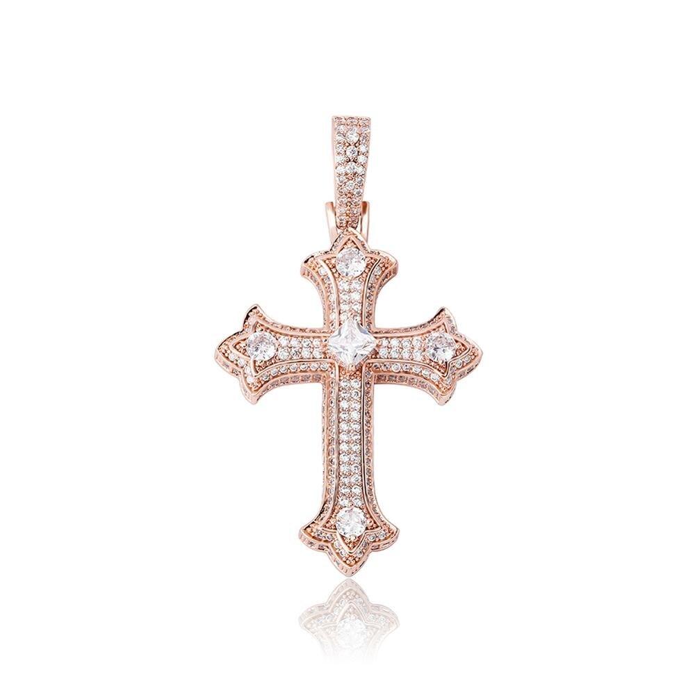 Solitaire Patonce Cross Pendant 14K - ICECI