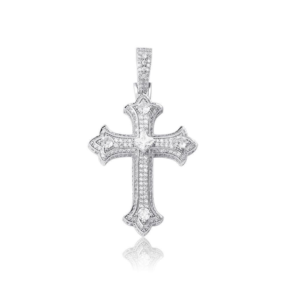 Solitaire Patonce Cross Pendant 14K - ICECI