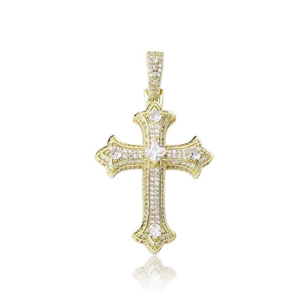 Solitaire Patonce Cross Pendant 14K - ICECI