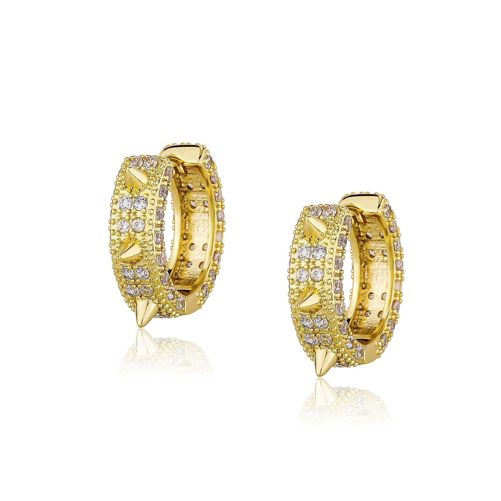 Spiked Rivet Hoop Earrings 14K - ICECI