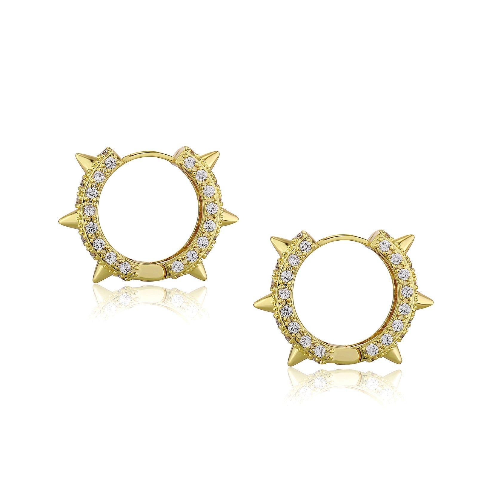 Spiked Rivet Hoop Earrings 14K - ICECI