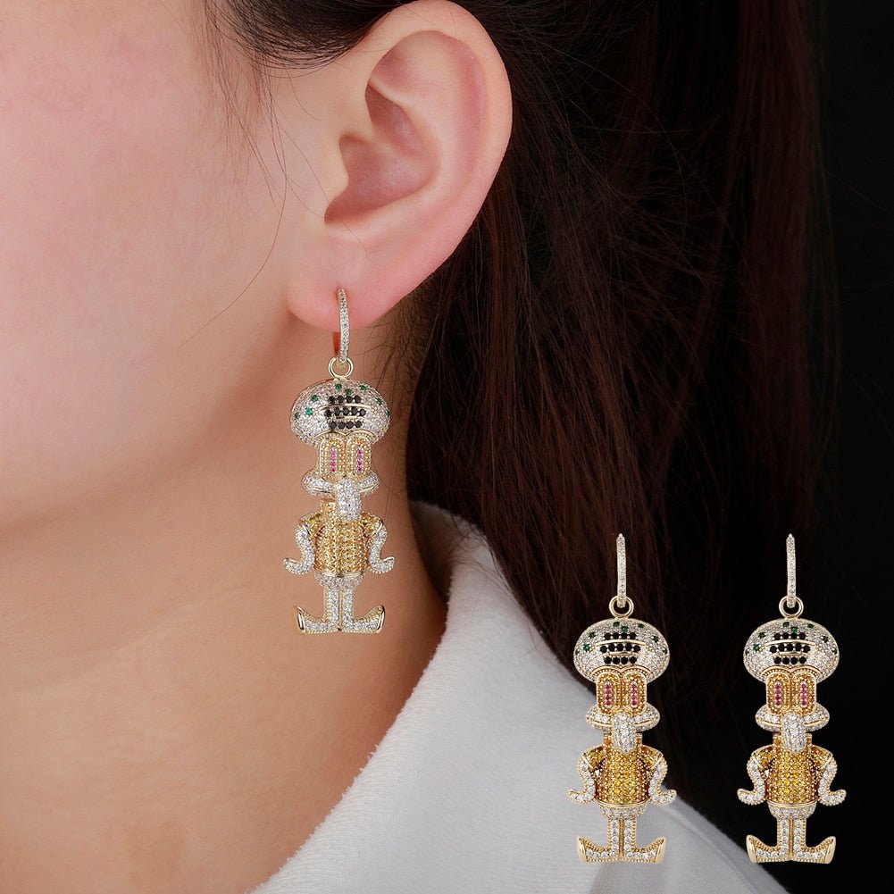 Squid Cartoon Earrings 14K - ICECI