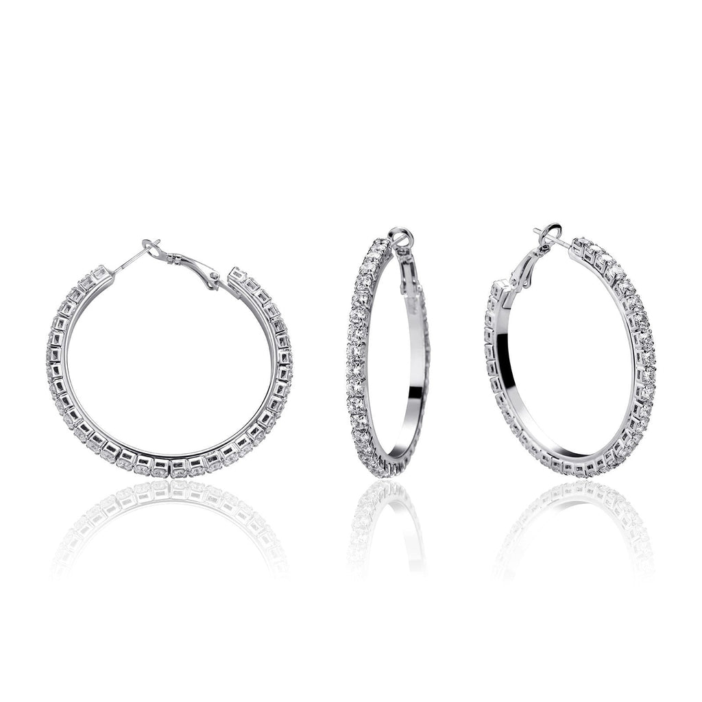 Tennis Hoop Earrings 14K - ICECI